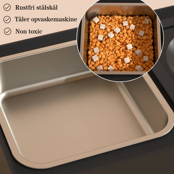 Rustfri Stålskål Add On til det Justerbare Hundeskål Stativ med Anti Splash Vandskål