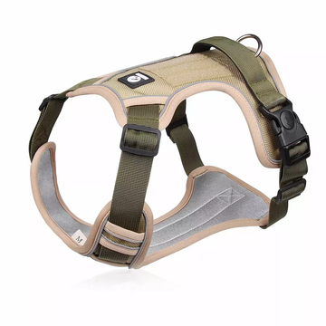 Justerbar hundesele i beige og khaki