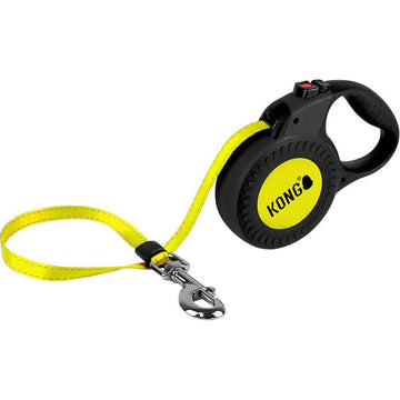 KONG Flex-Line Reflect med 5 meter line, neon gul rulle bånd til hund