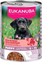 Eukanuba Puppy hundevådfoder, oksekød med græskar