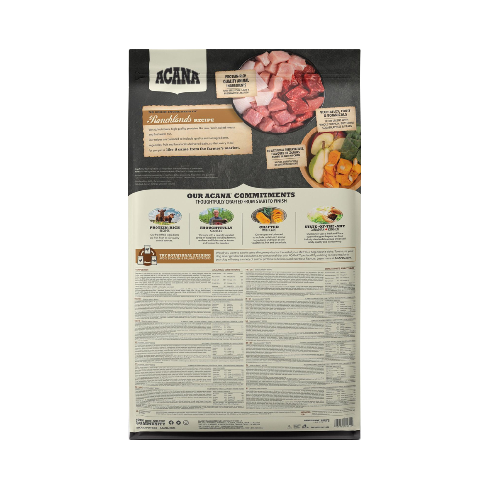 ACANA Highest Protein Dog Ranchlands (oksekød, lam og svinekød)