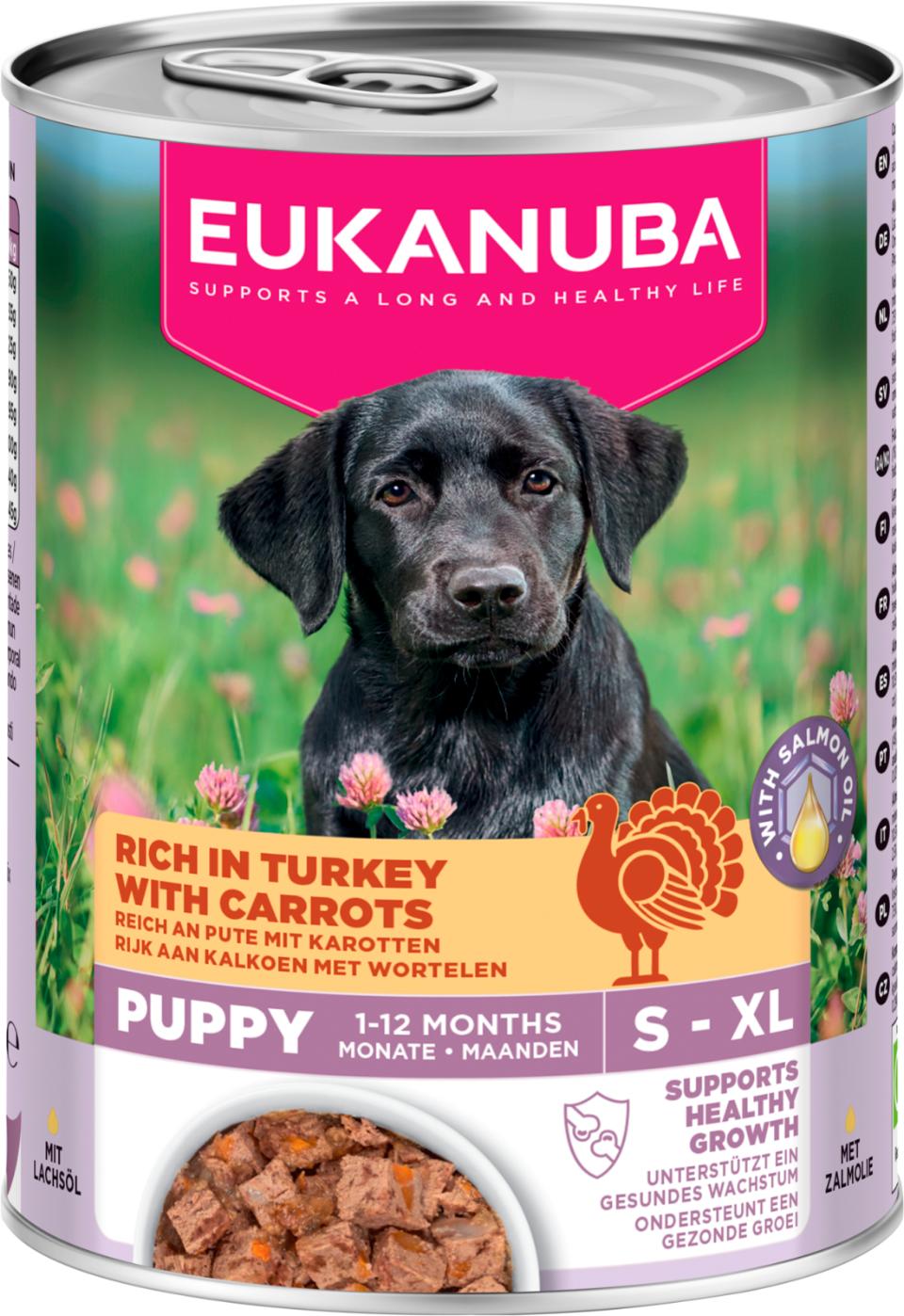 Eukanuba Puppy hundevådfoder, kalkun med gulerødder