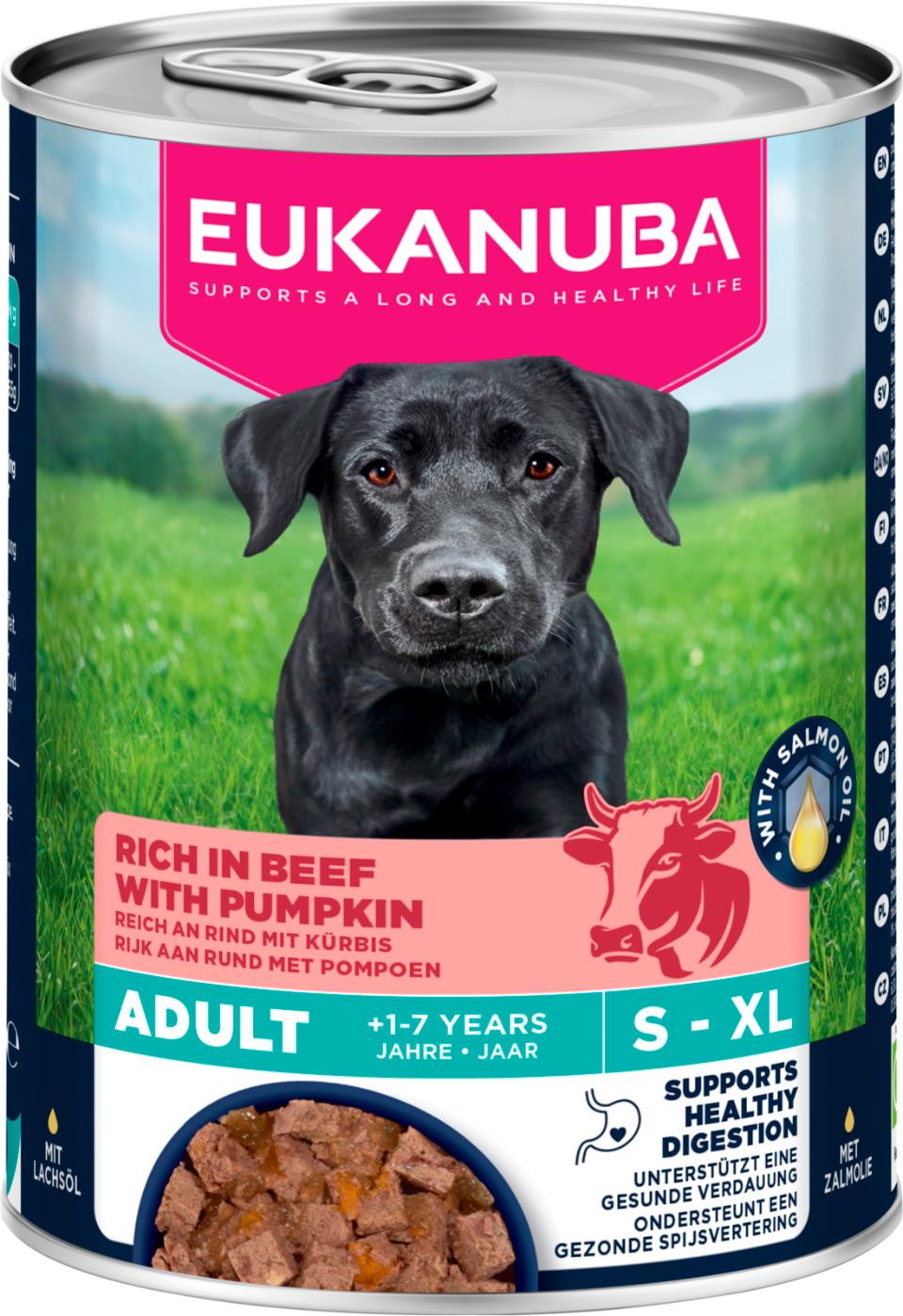 Eukanuba Adult hundevådfoder, oksekød med græskar