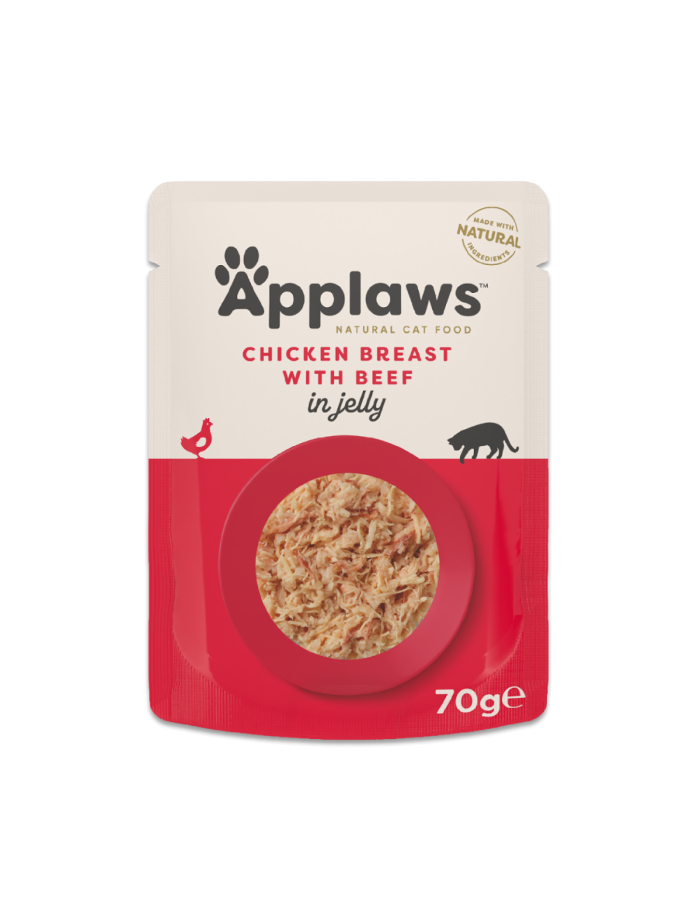 Applaws Kylling & Okse 70g Gele Pose, Kat