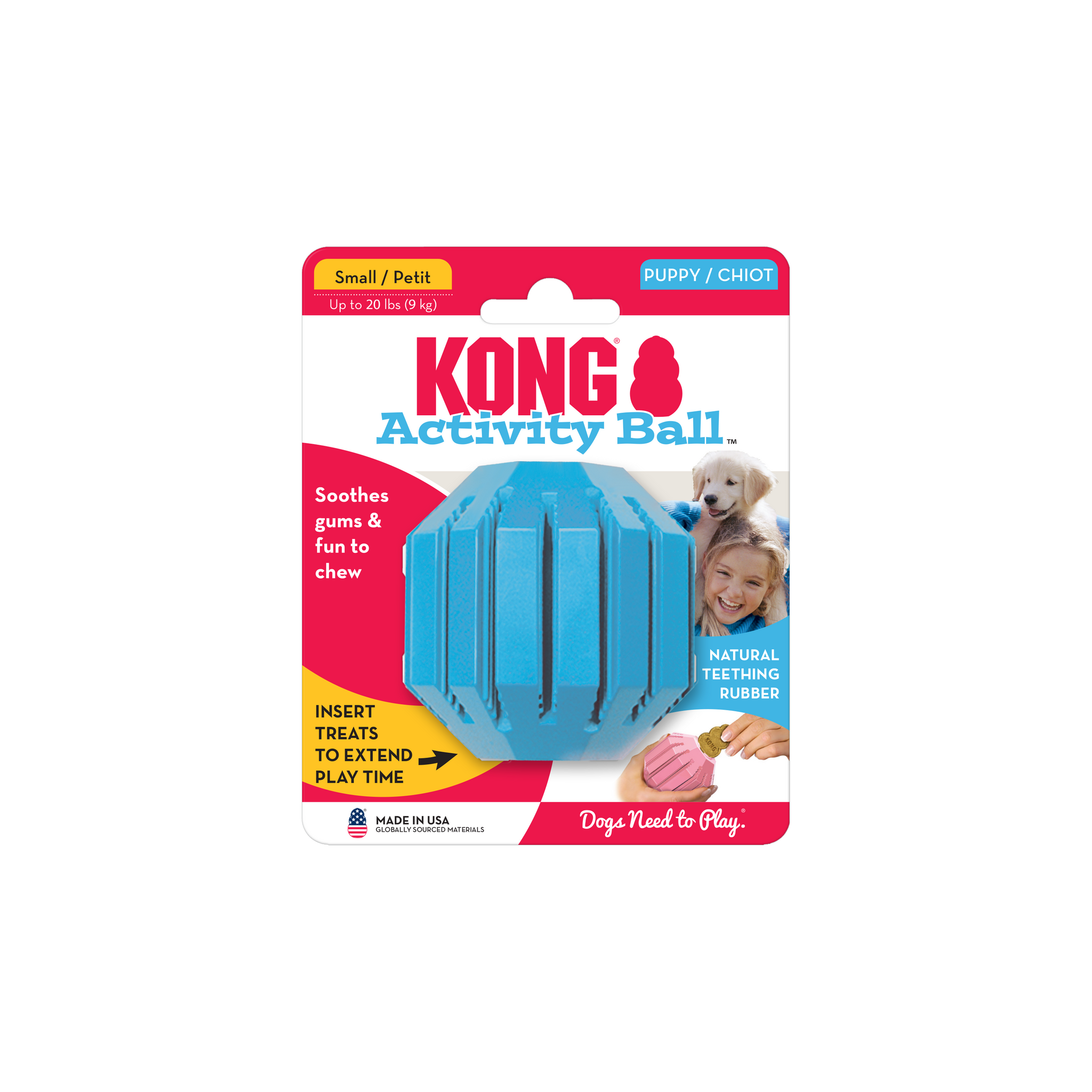 Kong Activity Ball lyseblå