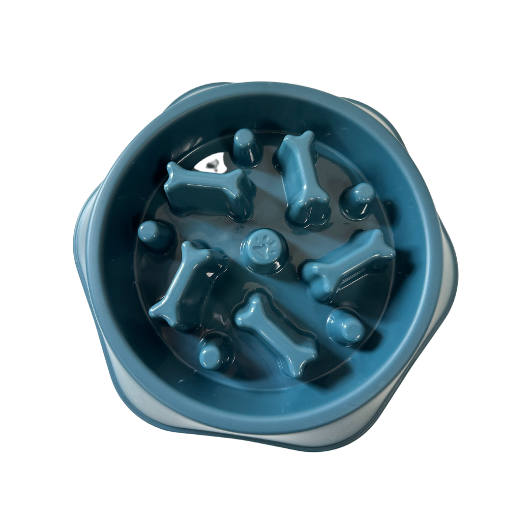 slowfeed hundeskål i blå