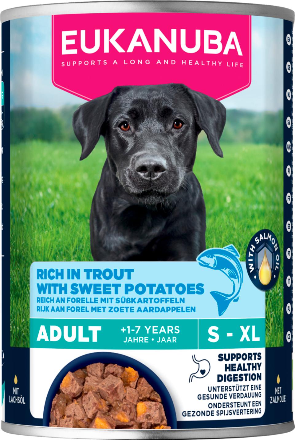 Eukanuba Adult hundevådfoder, ørred med sødkartoffel