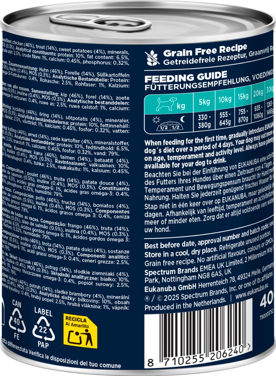 Eukanuba Adult hundevådfoder, ørred med sødkartoffel