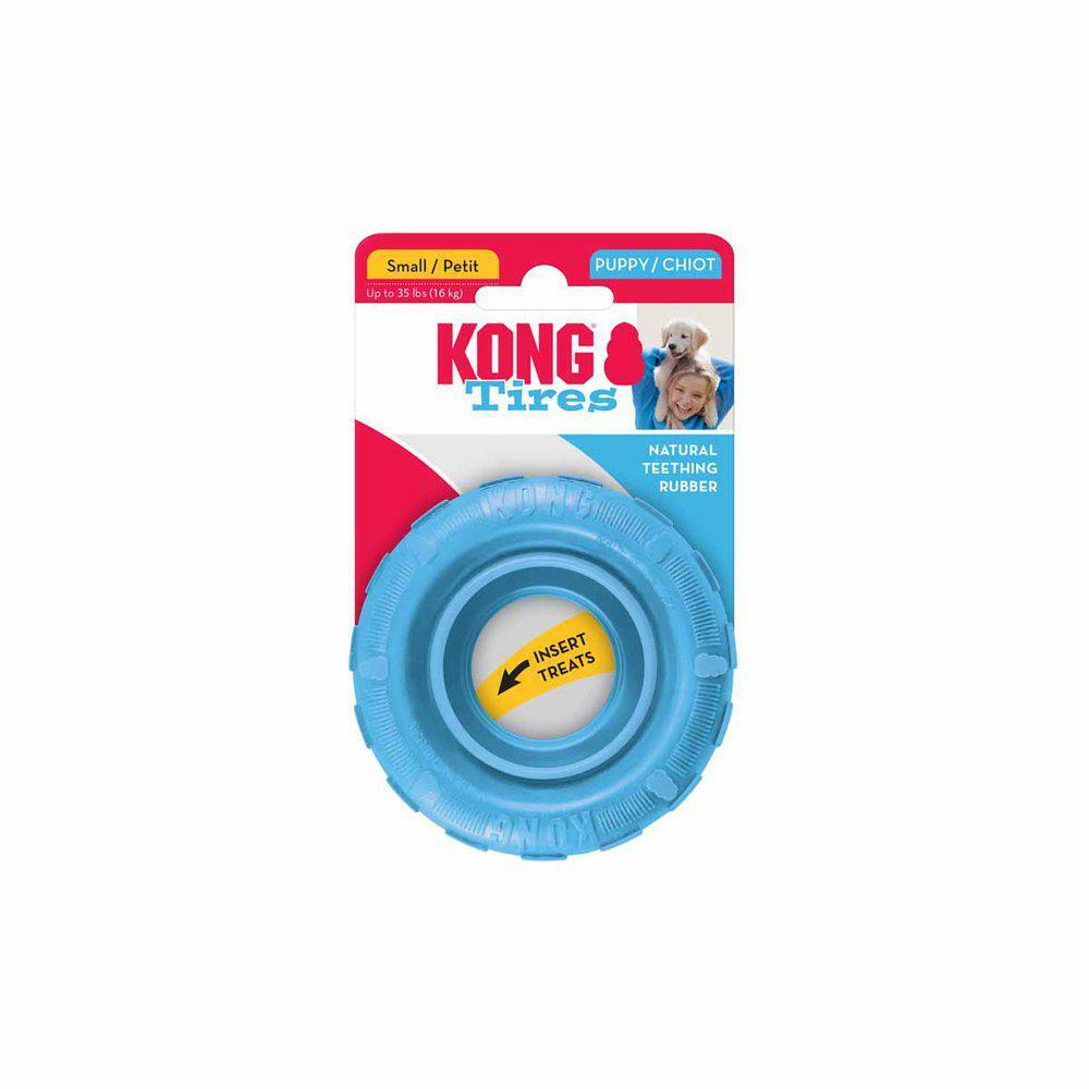 Kong Tires Puppy, hvalpelegetøj dæk i lyseblå