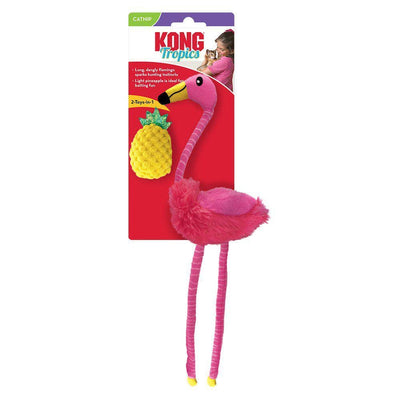 KONG Cat Tropics Flamingo's Two Toys