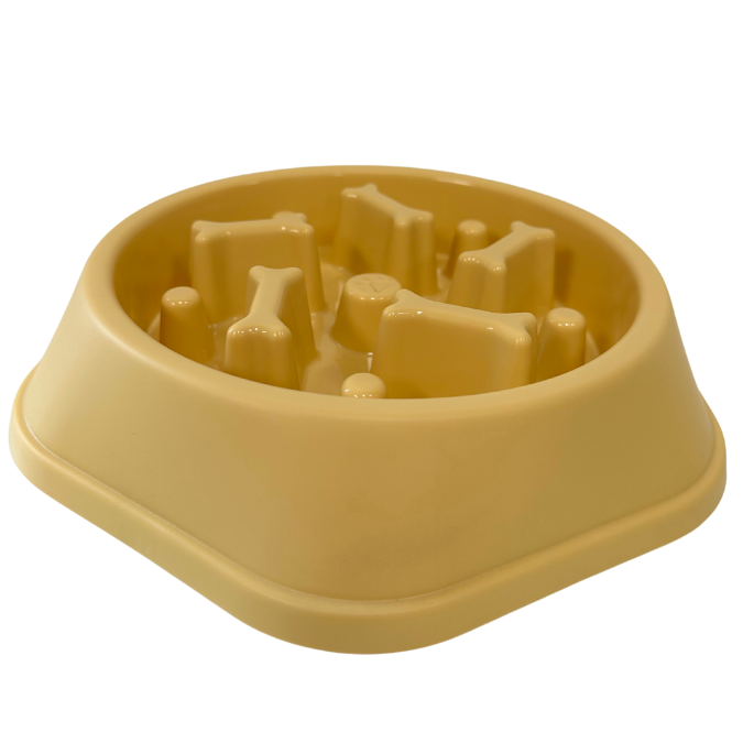 slowfeed hundeskål i gul