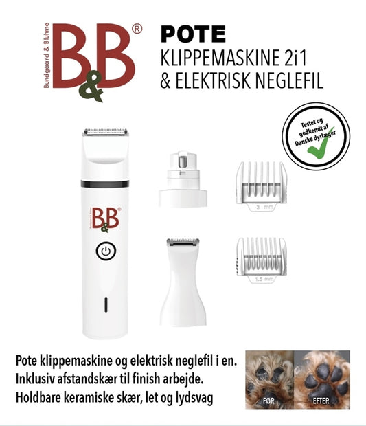 B&B Pote Klippemaskine 2i-1 & Elektrisk Neglefil