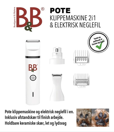 B&B Pote Klippemaskine 2i-1 & Elektrisk Neglefil