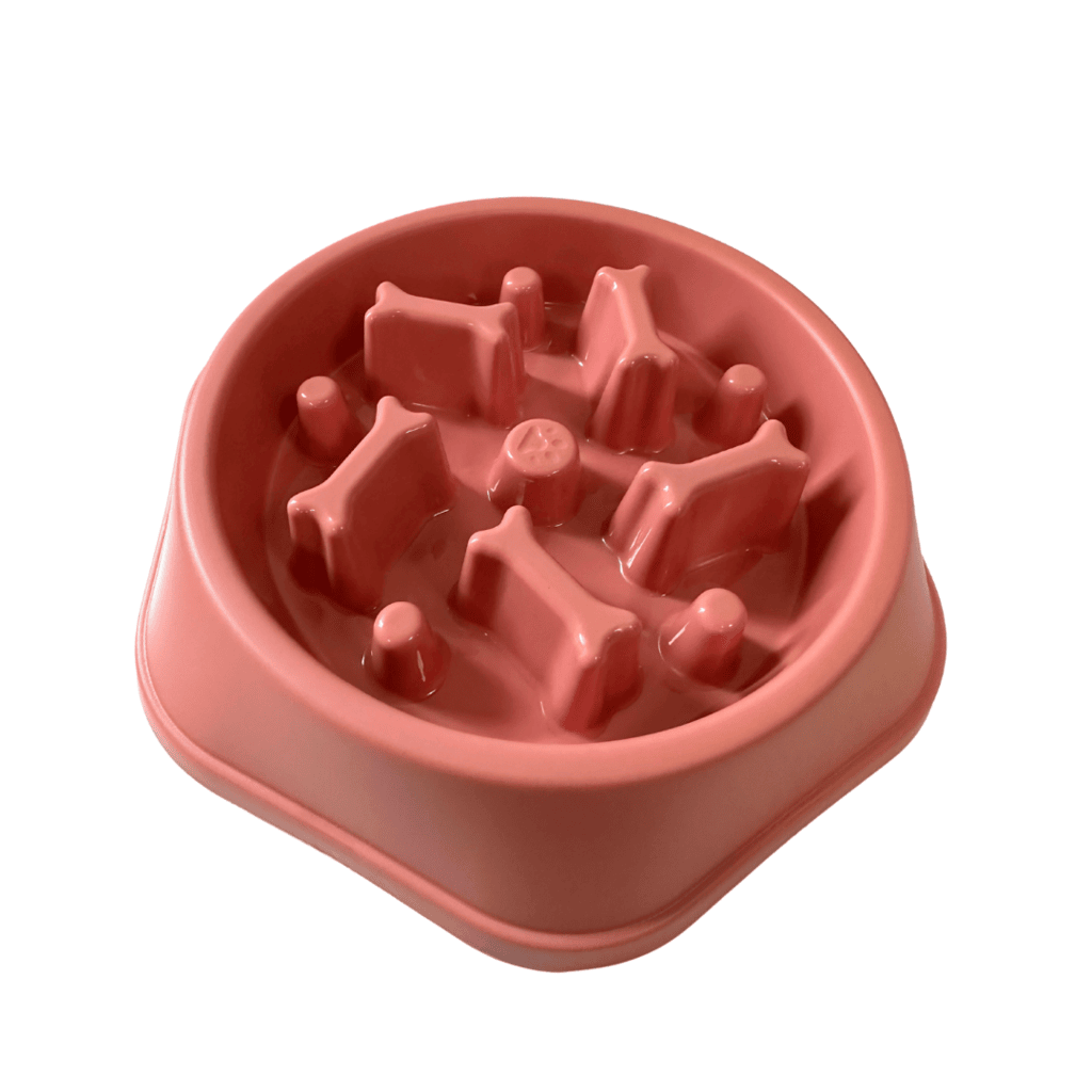 Slow feed hundeskål i rosa