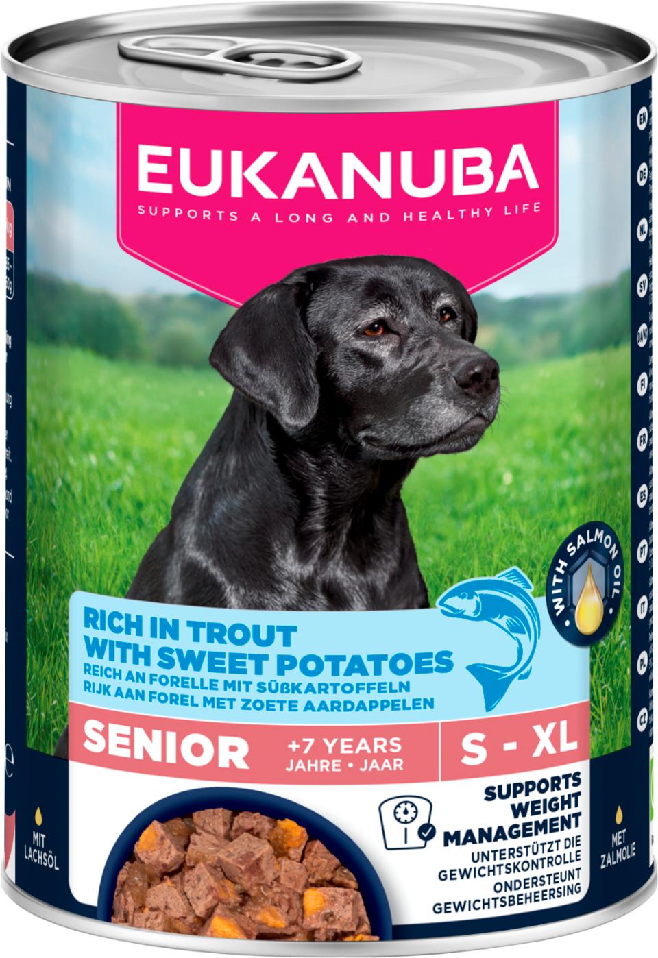 Eukanuba Senior hundevådfoder, ørred med sødkartoffel