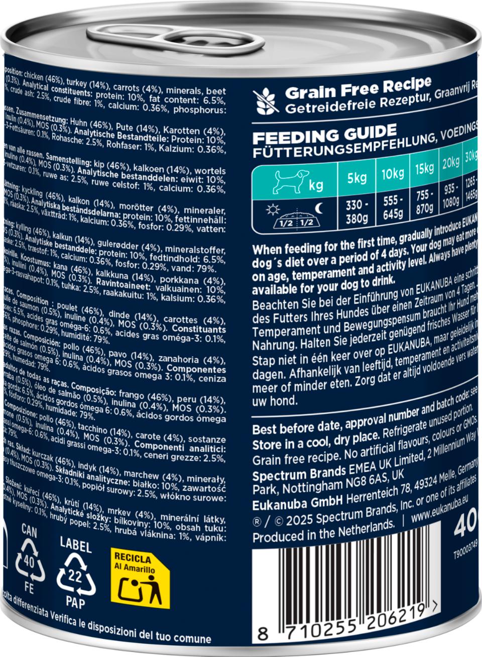 Eukanuba Adult hundevådfoder, kalkun med gulerødder