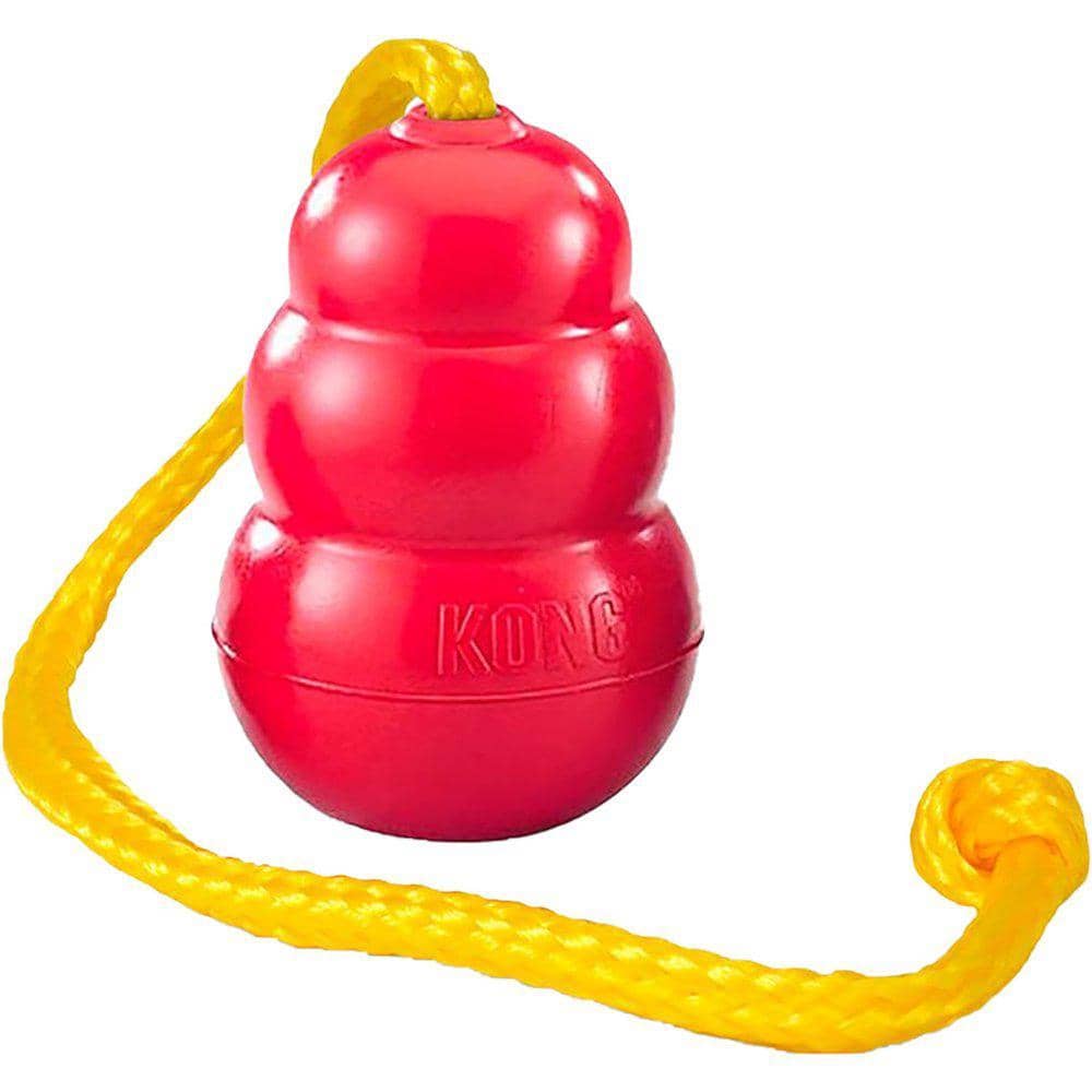 Kong classic i rød med gult reb 